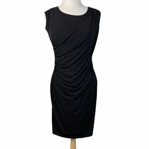 Calvin Klein Black Sleeveless Dress w/Side Ruching